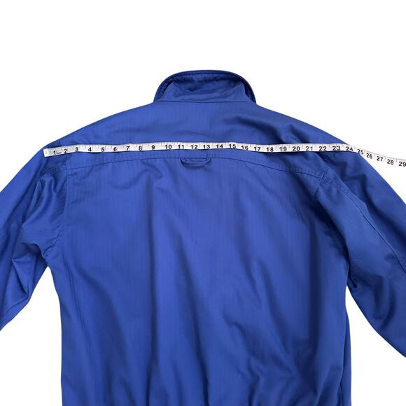 Vintage IZOD Club Women M Windbreaker Jacket Blue Plaid Lining 80s Preppy Retro - Picture 8 of 9